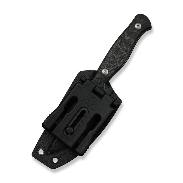 Ніж фіксований туристичний Weknife Notchline, (8.7 см) CPM S35VN /Carbon Fiber чорний з чохлом