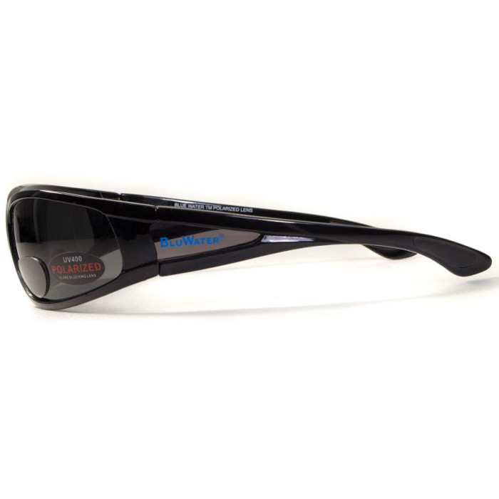 Окуляри BluWater Bifocal - 3 (+3.0) Polarized (gray) чорна біфокальна лінза з діоптріями 