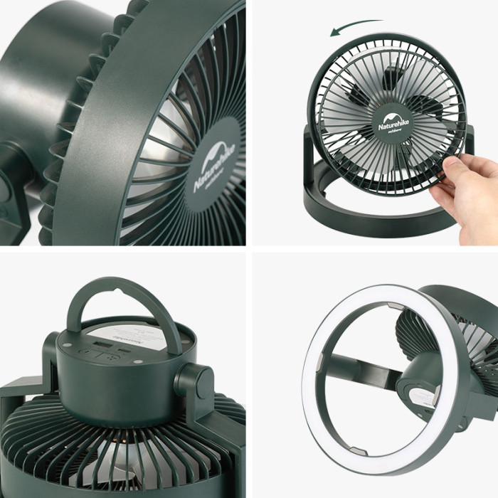 Вентилятор-лампа Naturehike NH21ZM003, зелений 