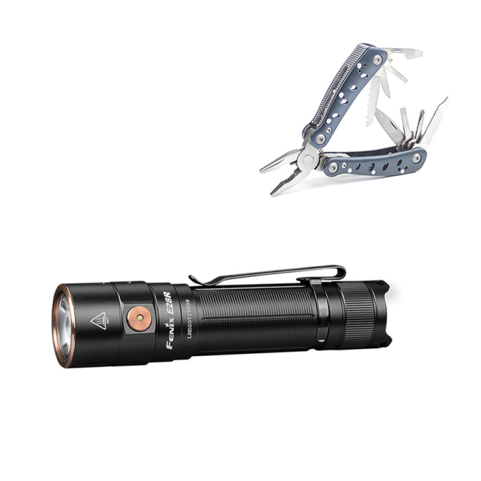 Ліхтар Fenix E28R з акумулятором Fenix 3400mAh + мультитул Ganzo G2019 