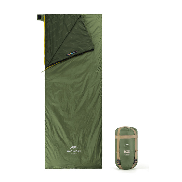 Спальний мішок Naturehike LW180 Mini NH21MSD04, правий, темно-зелений 