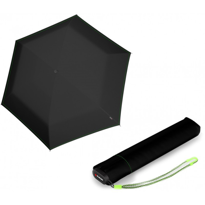 Парасолька Knirps US.050 Neon Black хутро /складаний /6спіц /D90x21см 