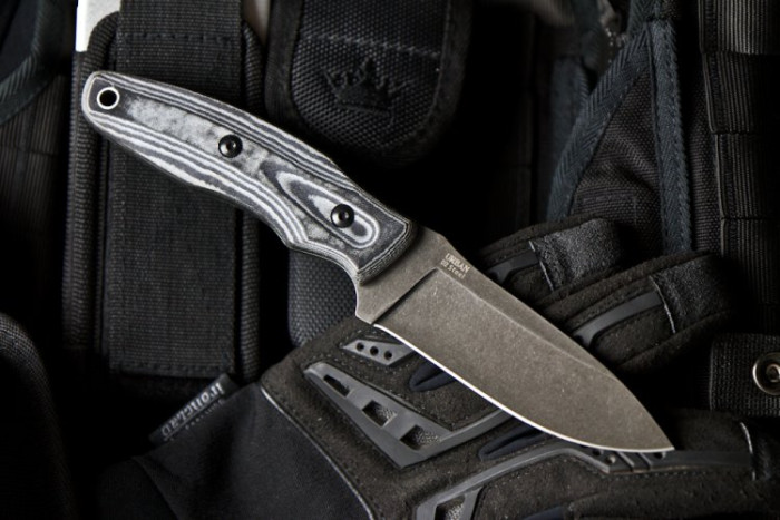 Ніж Kizlyar Supreme Urban сірий, сталь D2, рукоять микарта 