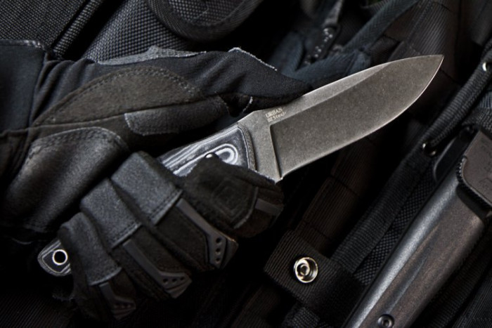 Ніж Kizlyar Supreme Urban сірий, сталь D2, рукоять микарта 