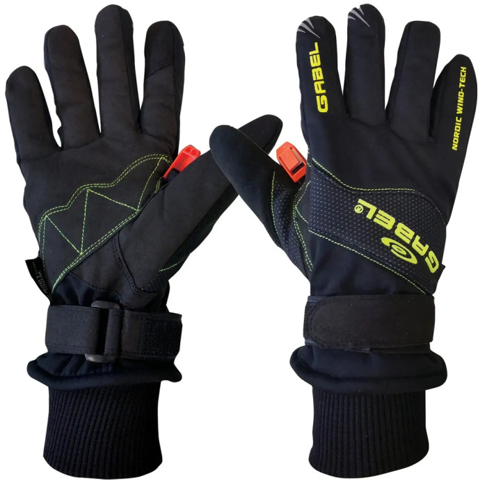 Рукавиці для скандинавської ходьби Gabel Wind Tech N.C.S. Black/Green L (8015012100009) 