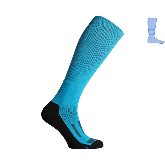 Компресійні гольфи захисні демісезонні Protector LongDry чорно-бірюзові S 33-39 