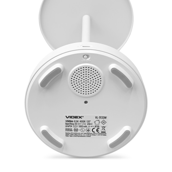 Лампа настiльна з акумулятором VIDEX VL-TF23W 8.5W 4000K+RGB White