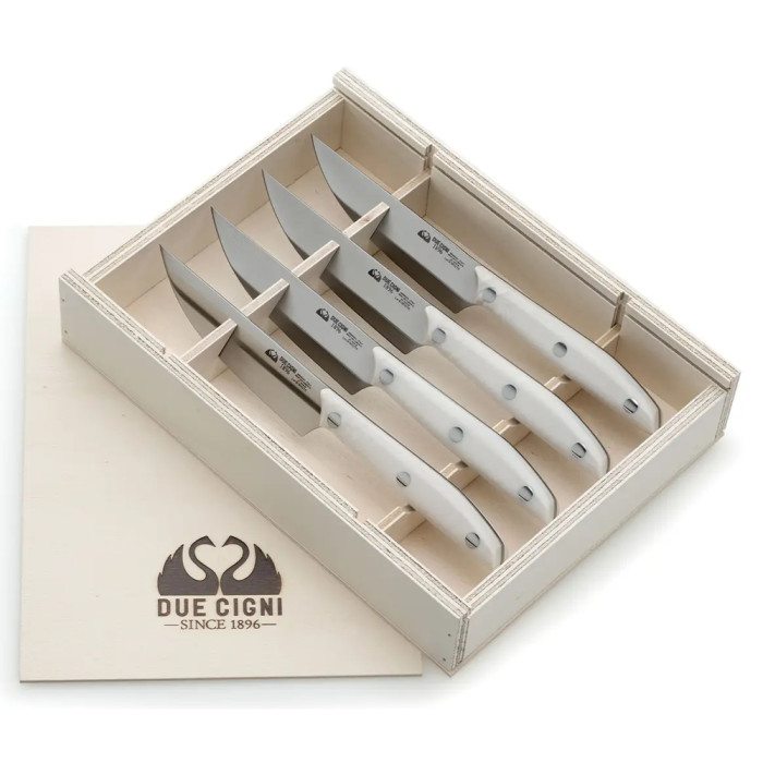 Набір ножів Due Cigni "1896" Steak America. Колір - білий 