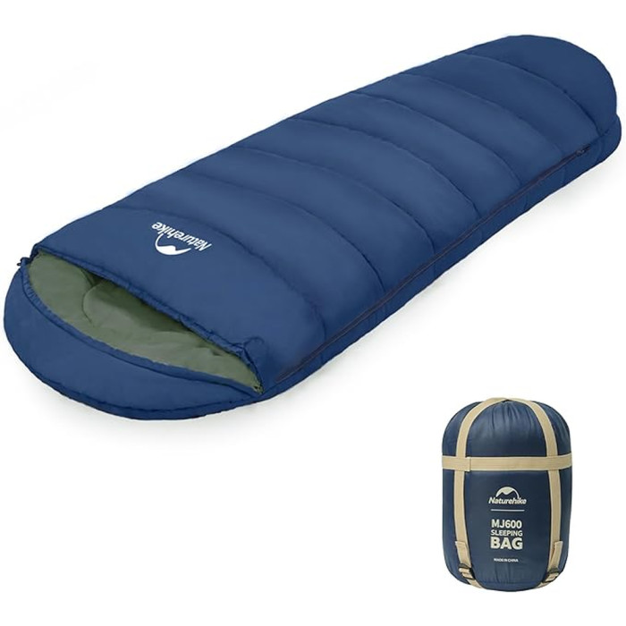 Спальник з капюшоном Naturehike MJ600 CNK2300SD014, темно-блакитний 