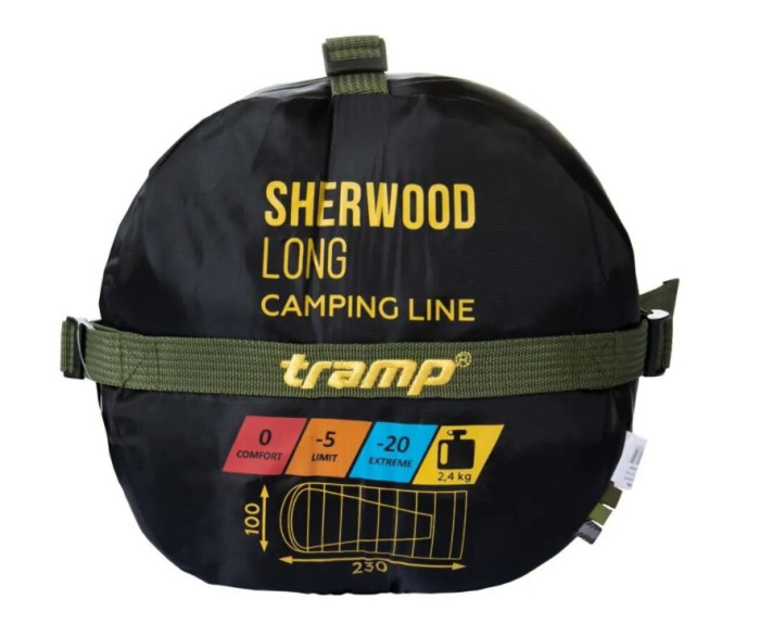 Спальний мішок Tramp Sherwood Long ковдра лівий темно-оливковий /сірий 230/100 TRS-054L 