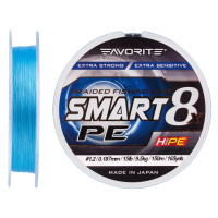 Шнур Favorite Smart PE 8x 150м #1.2/0.187mm 15lb/9.5kg, блакитний