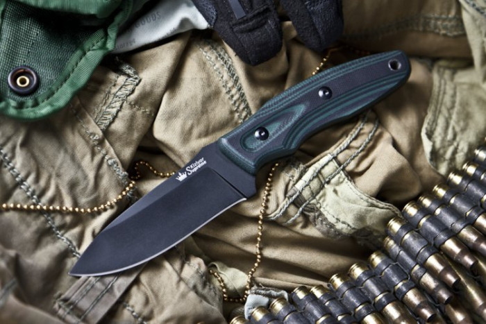 Ніж Kizlyar Supreme Urban чорний, сталь AUS8, рукоять микарта 