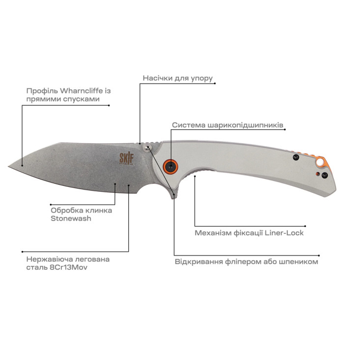 Ніж Skif Jock SW, aluminium, grey 