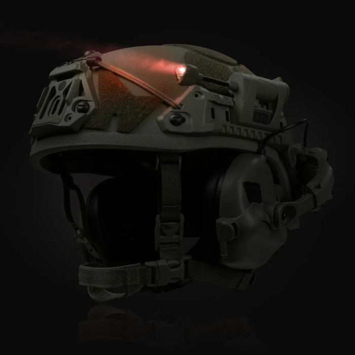 Тактичний ліхтар на шолом Night Evolution LT-09-T з 4-ма світлодіодами. Олива 