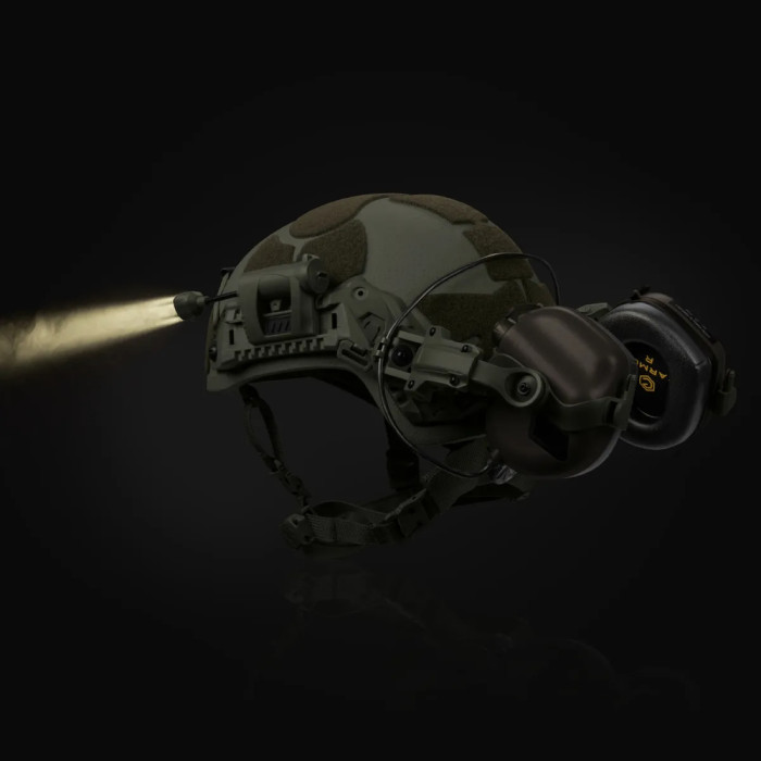 Тактичний ліхтар на шолом Night Evolution LT-09-T з 4-ма світлодіодами. Олива 