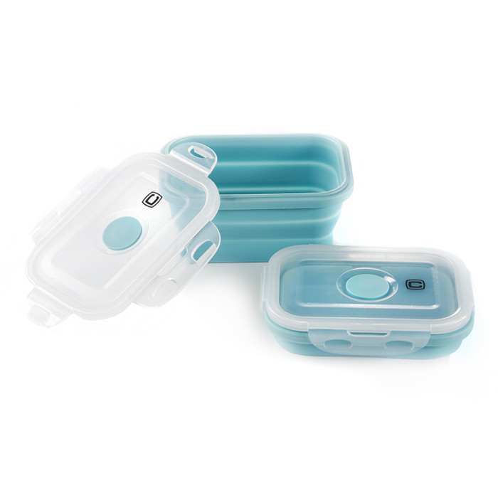 Ланчбокс складаний з кришкою-засувкою блакитний СИЛА (350 мл) 