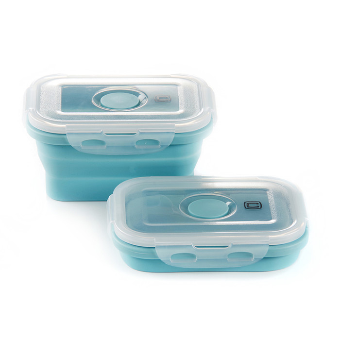 Ланчбокс складаний з кришкою-засувкою блакитний СИЛА (350 мл) 