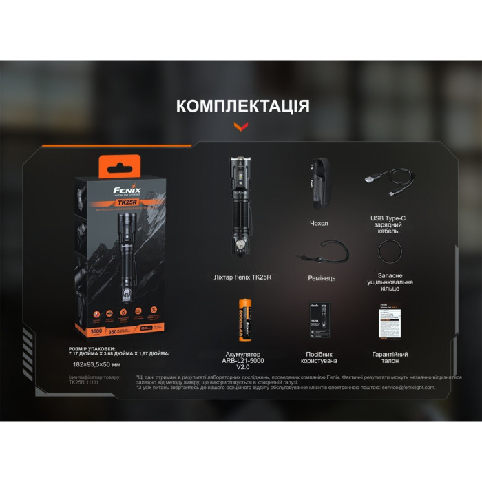 Ліхтар ручний Fenix TK25R 