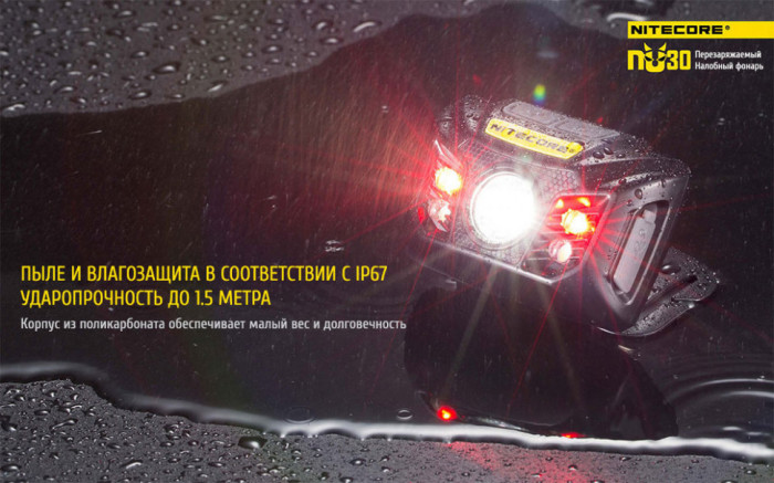 Ліхтар налобний Nitecore NU30 (чорний) 