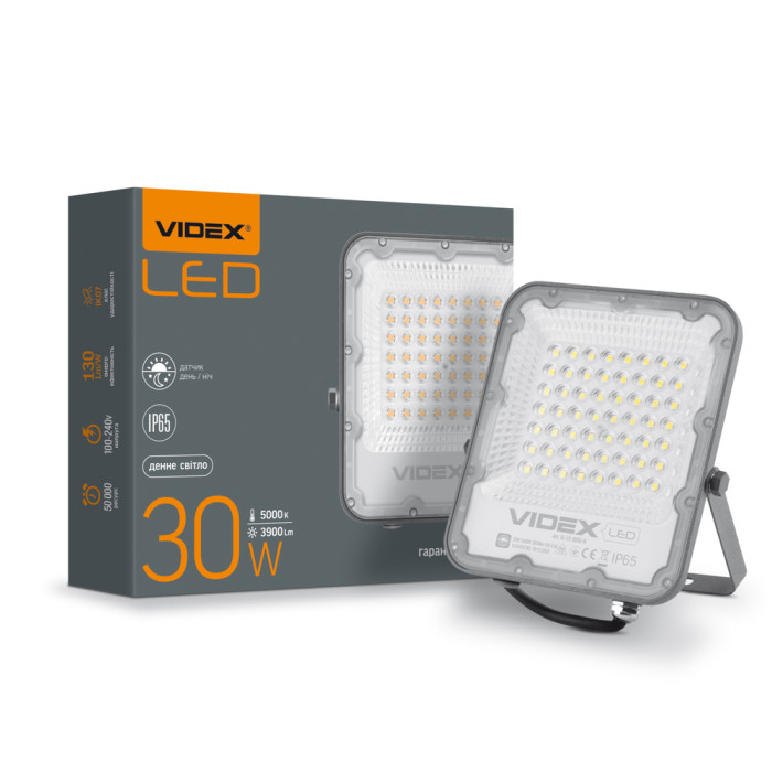 Прожектор VIDEX 30W 5000K 220V День-ніч (VL-F2-305G-N) 