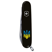 CLIMBER UKRAINE 91мм/14функ/черн /штоп/ножн/гак /Трезубець син-жовт.