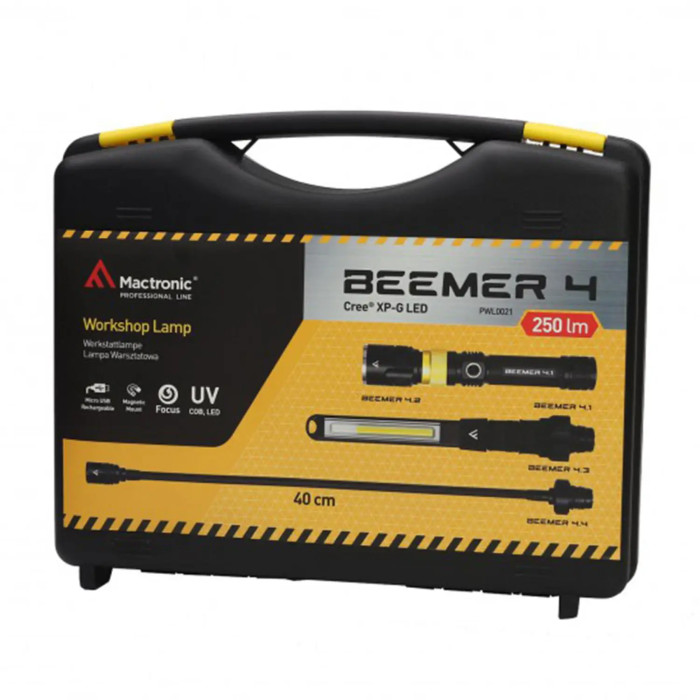 Ліхтар професійний Mactronic Beemer 4 (350 Lm + UV 390 nm) Ultraviolet Focus USB Rechargeable (PWL0021) 