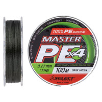 Шнур Select Master PE 100m 0.27мм 33кг, темно-зелений