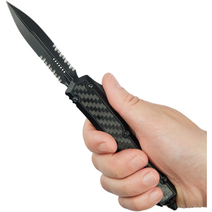 Ніж Microtech Makora Double Edge Black Blade Signature Series 