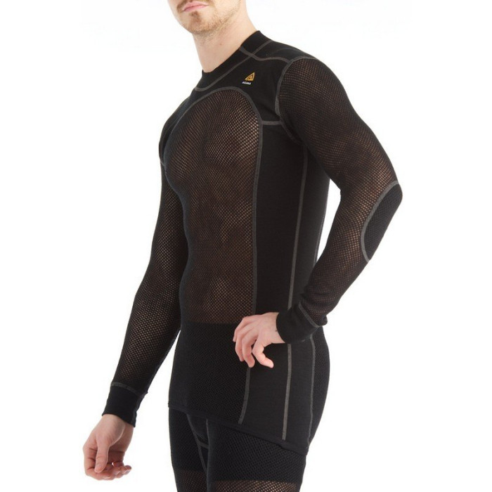 Термофутболка чоловіча Aclima Woolnet Crew Neck Man Black, XXXL 