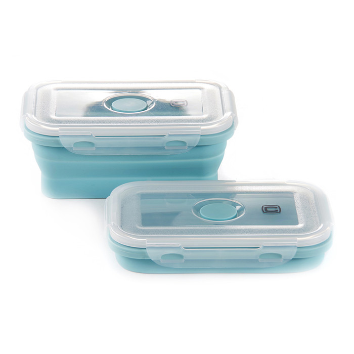 Ланчбокс складаний з кришкою-засувкою блакитний СИЛА (540 мл) 