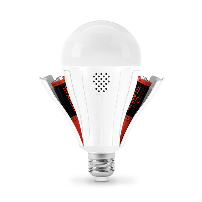LED лампа акумуляторна TITANUM A80 12W E27 4000K 230V