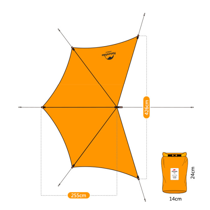 Тент туристичний Naturehike 210T polyester 4,25х2.55м 0,66 кг (NH15T003-M) 