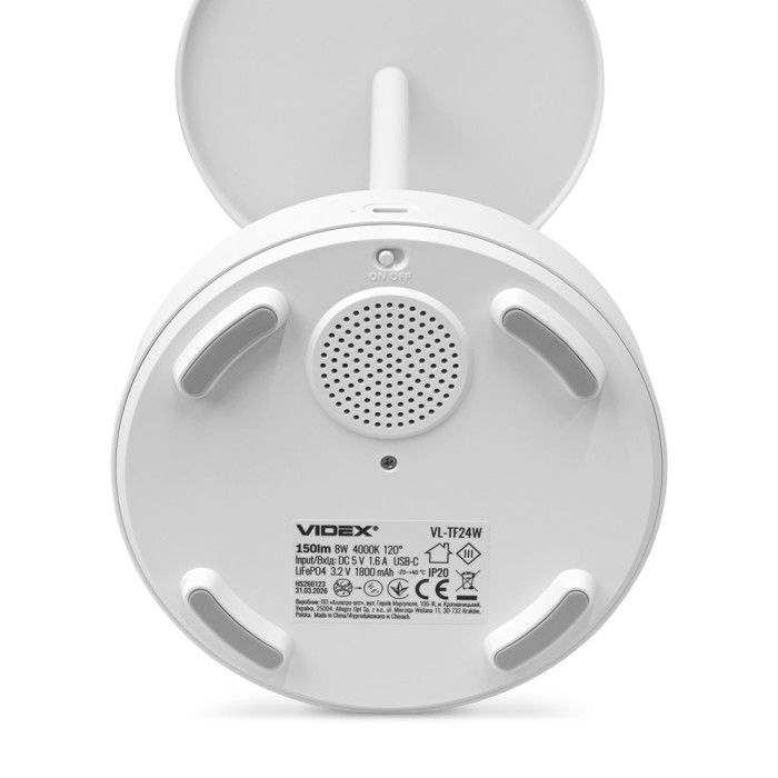 Лампа настiльна з акумулятором VIDEX VL-TF24W 8W 4000K+RGB White