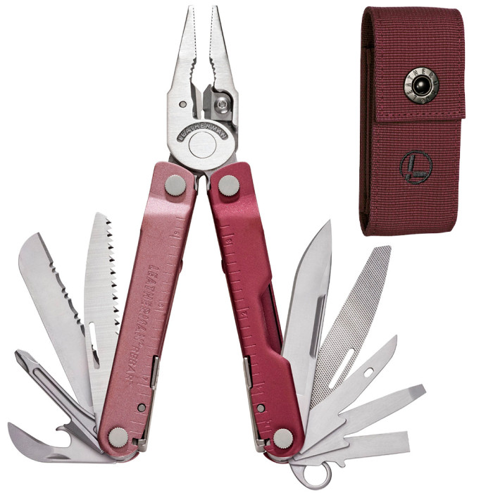Мультиінструмент Leatherman Rebar Heathered Cranberry, нейлоновий чохол 