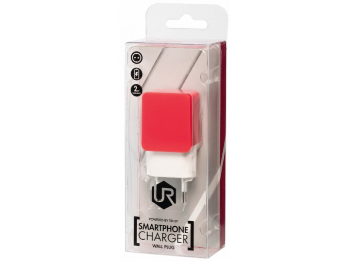 Мережевий зарядний пристрій Trust URBAN Smart Wall Charger (red) 