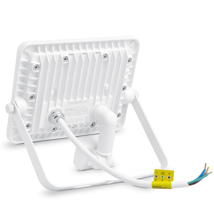 Прожектор VIDEX 30W 5000K з датчиком руху та освітлення 220V White (VL-F2e-305W-S) 