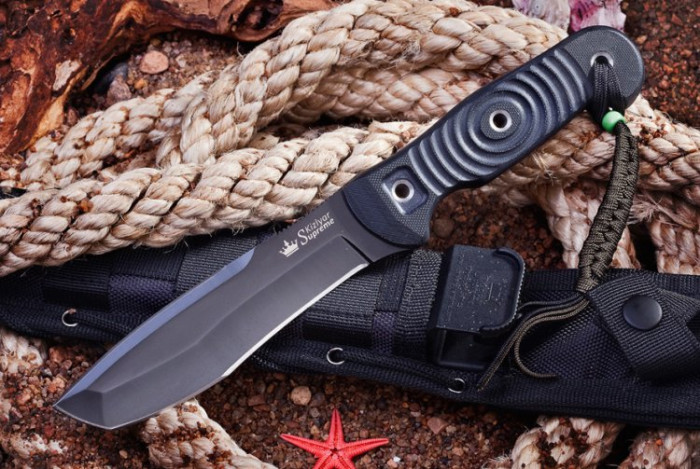 Ніж Kizlyar Supreme Vendetta чорний, сталь D2, чорні піхви 