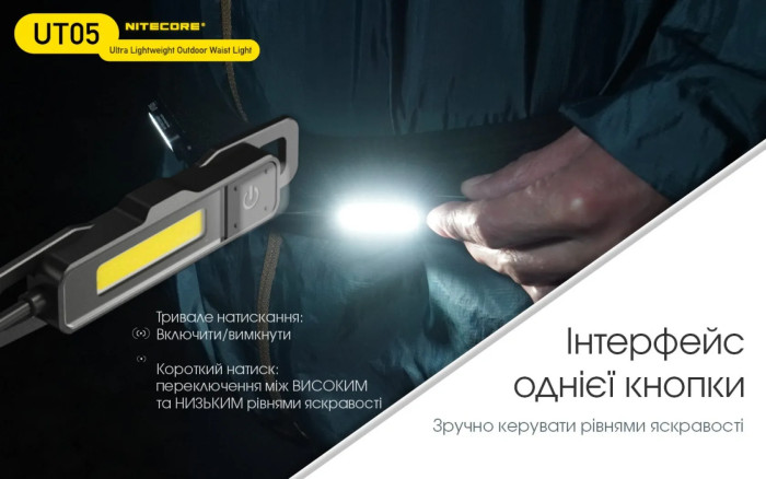 Ліхтар сигнальний для бігу Nitecore UT05 (400 люмен) 