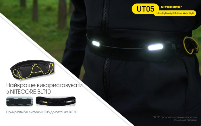 Ліхтар сигнальний для бігу Nitecore UT05 (400 люмен) 
