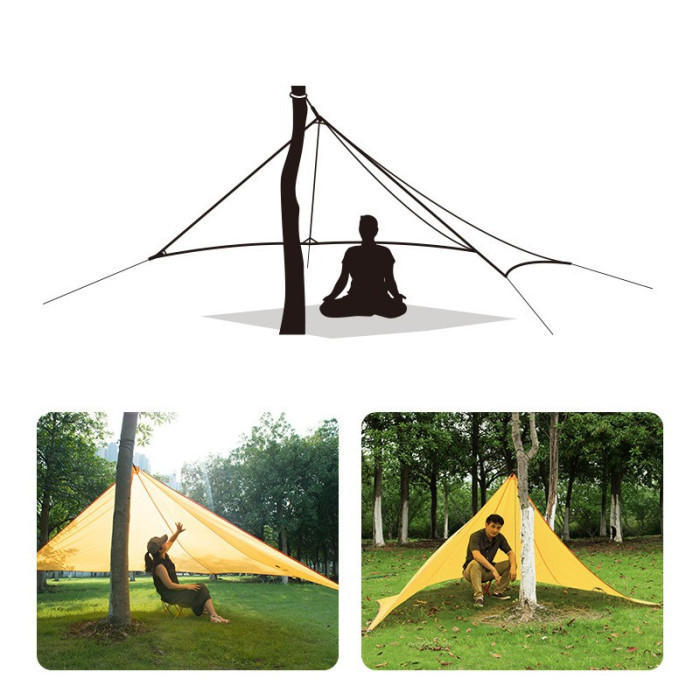 Тент туристичний Naturehike 20D silicone 4,25х2.55м 0,57 кг grey/white (NH15T003-M) 