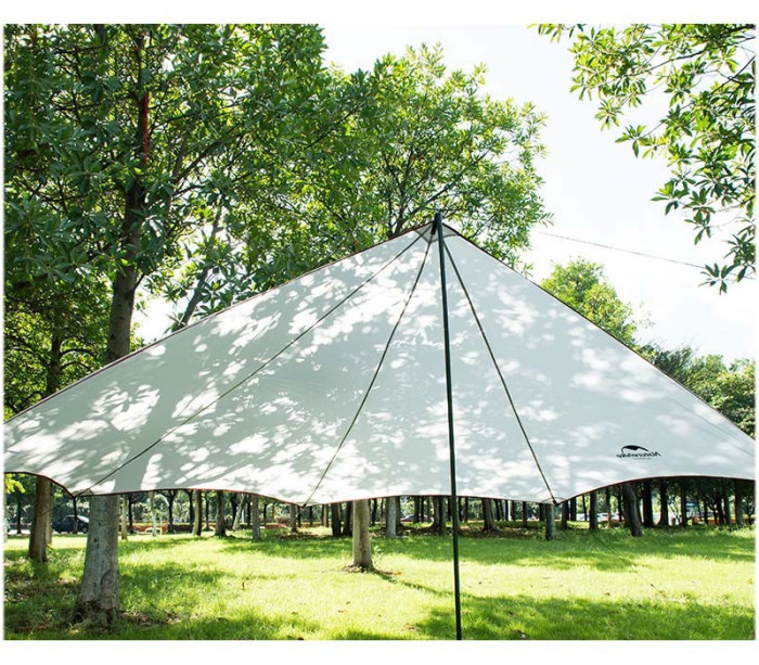 Тент туристичний Naturehike 20D silicone 4,25х2.55м 0,57 кг grey/white (NH15T003-M) 