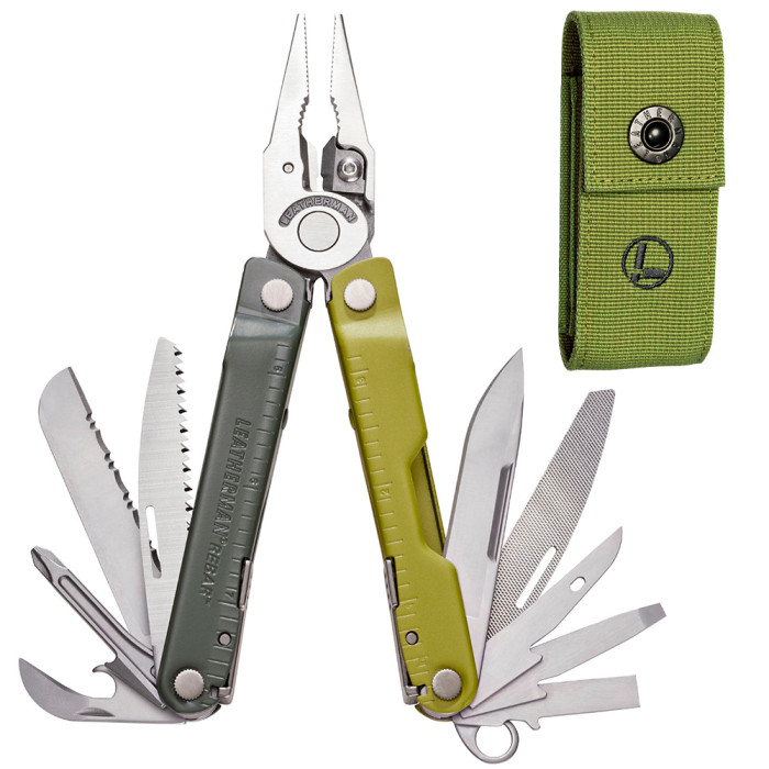 Мультиінструмент Leatherman Rebar Mossy Slate, нейлоновий чохол 