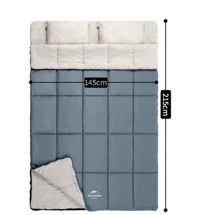 Спальний мішок двомісний Naturehike NH21MSD05, блакитний 