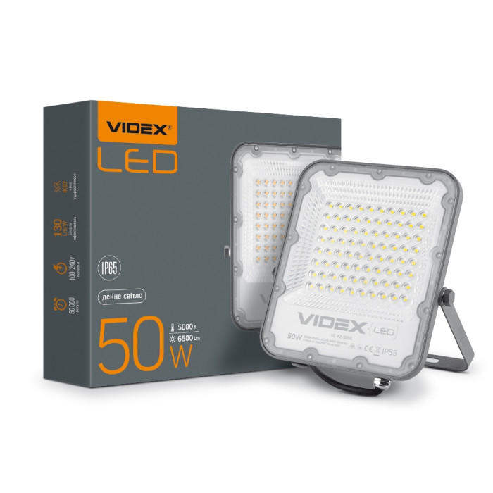 Прожектор VIDEX 50W 5000K 220V IP65 (VL-F2-505G) 