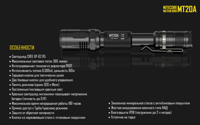 Ліхтар Nitecore MT20A 