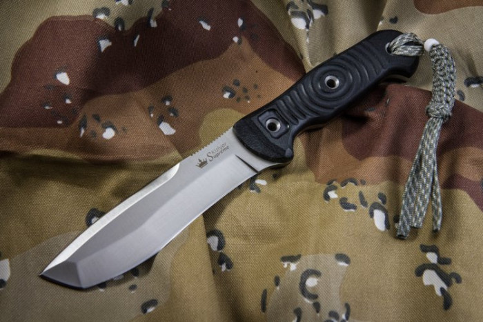 Ніж Kizlyar Supreme Vendetta сатин, сталь D2, Камо піхви 