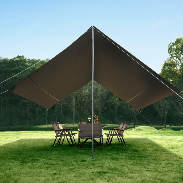 Тент-навіс Naturehike CNK2350WS015 Cloud Skies Tarp Lite, 550x465 см, коричневий 