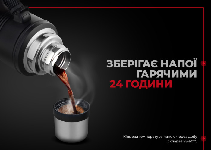 Термос з ручкою Naturehike Q-9H NH19SJ011, 304 сталь, 2.2 л, Чорний 