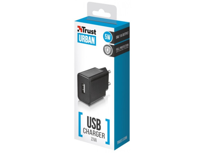 Мережевий зарядний пристрій Trust Urban Ziva Wall Charger Black 