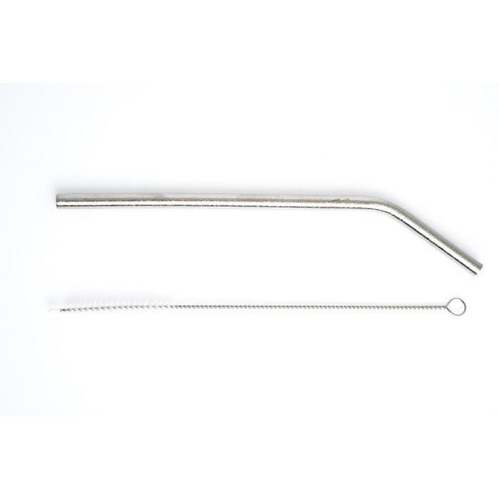 Трубочка вигнута з титану TiTo Titanium-сіра з мішечком  